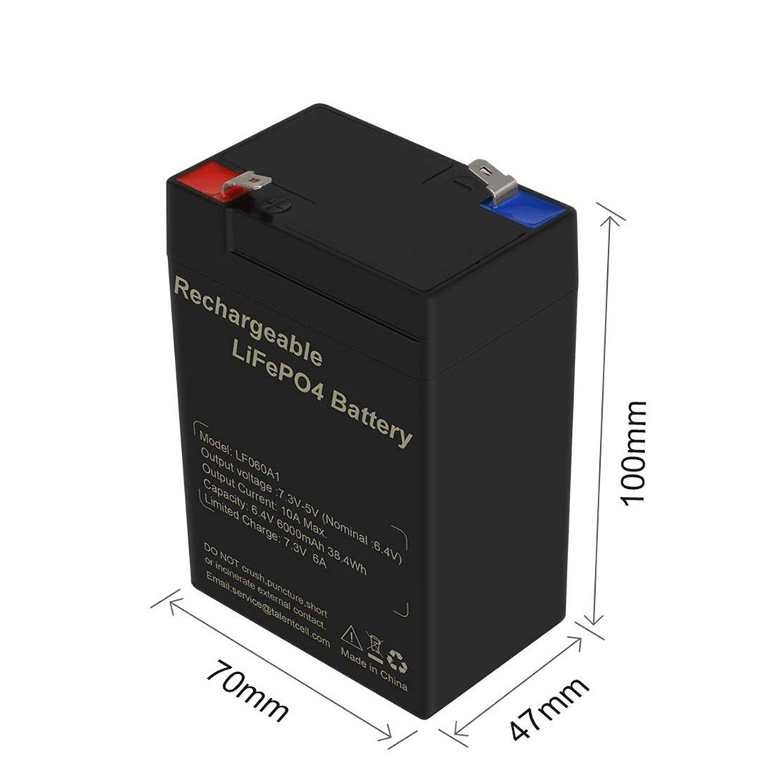 6V 6A Rechargeable LiFePO4 Battery Pack For Toys